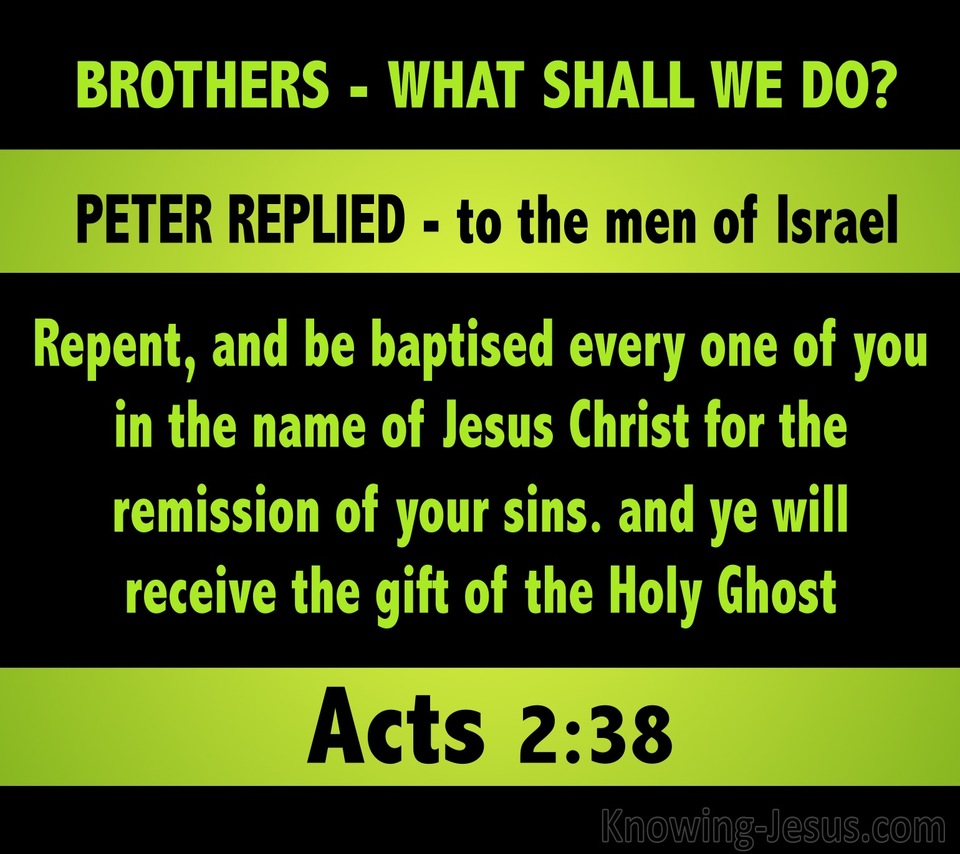 Acts 2:38 Repent And Be Baptised (green)